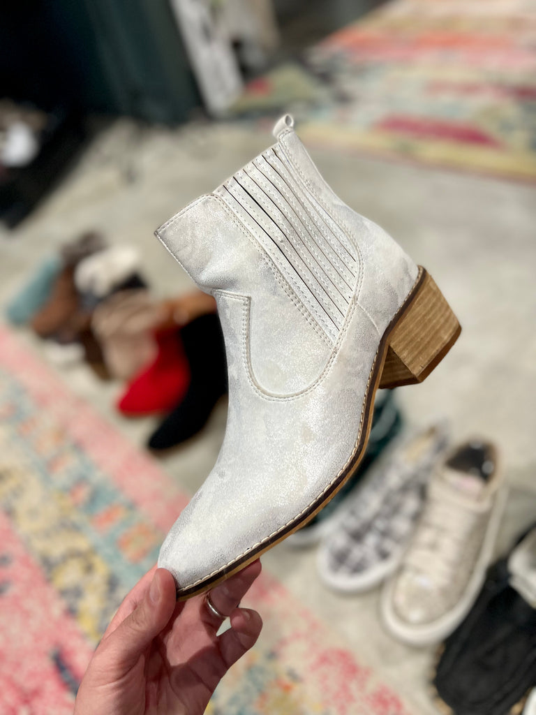 Corky's Ivory Metallic Booties Speckles Stripes - Main Image