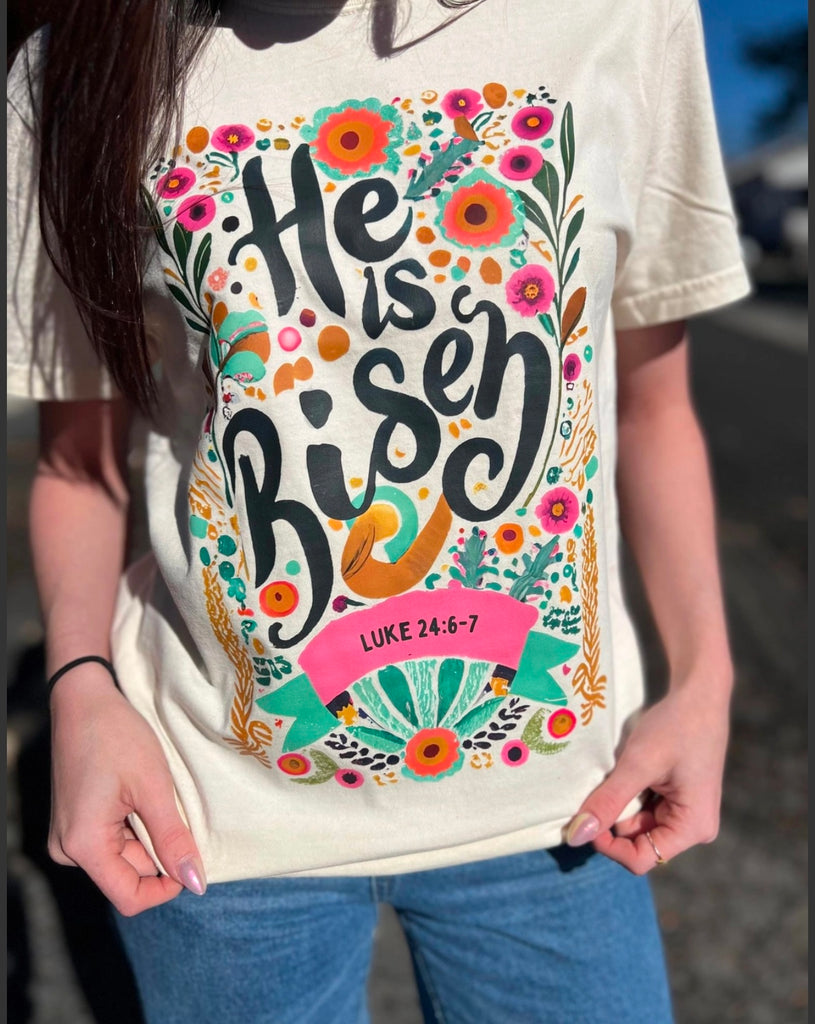 He Is Risen Natural Tee