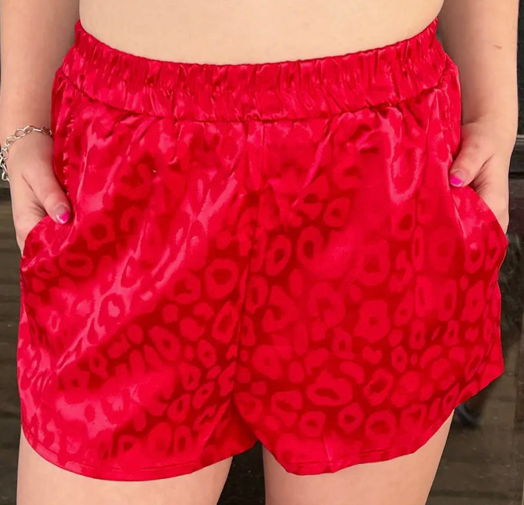 Red Leopard Athletic Shorts