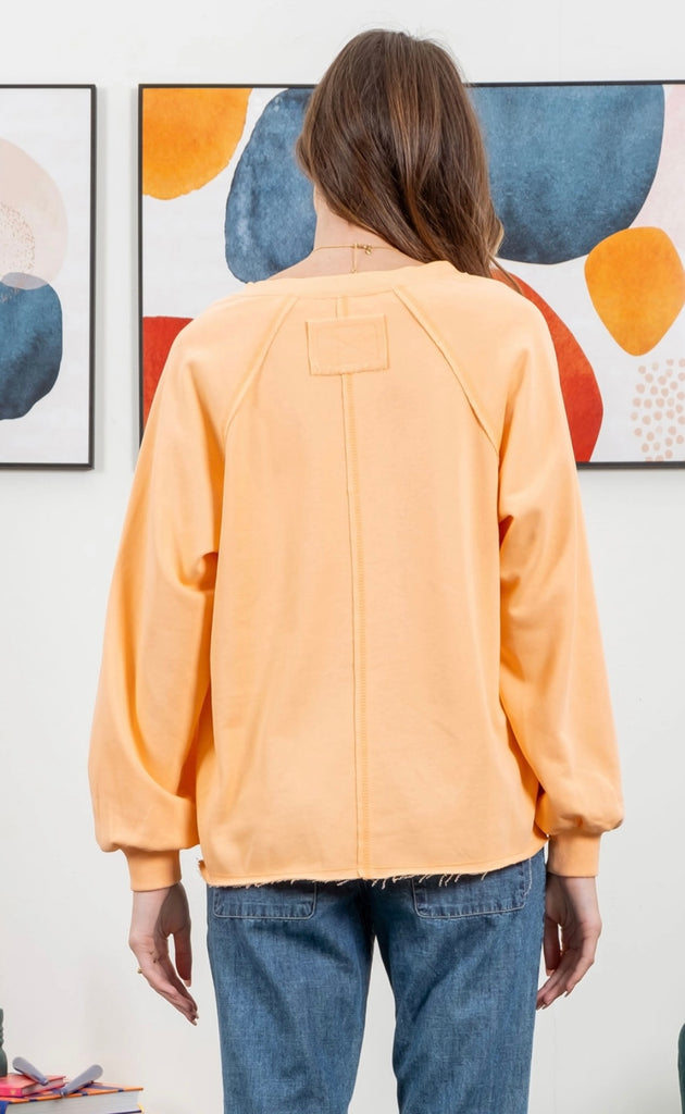 Coral Exposed Seam Transition Top
