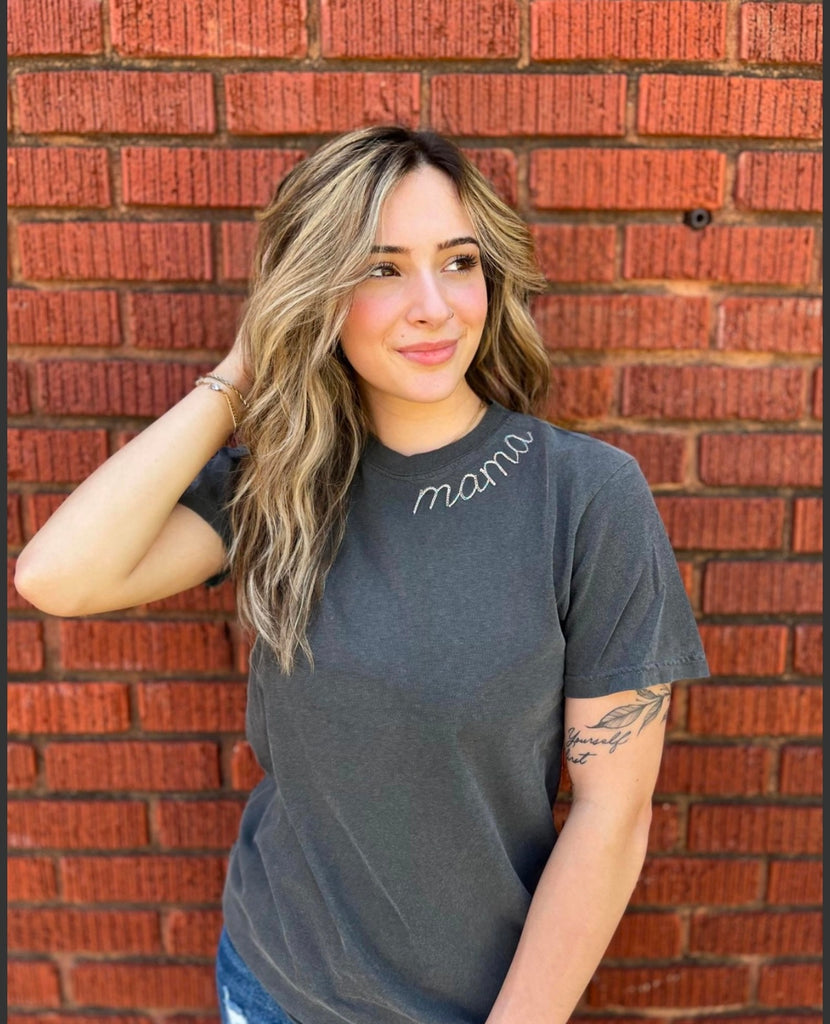 Mama Embroidered Tee