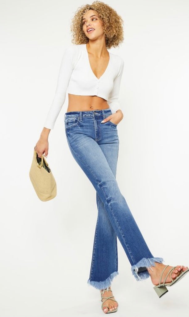 Kancan Frayed Cropped Jeans