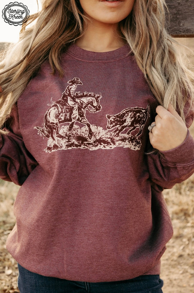 Cranberry Western Sweatshirt