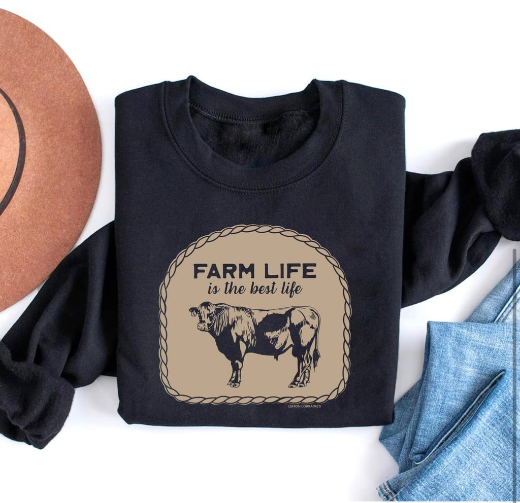 Farm Life Black Sweatshirt