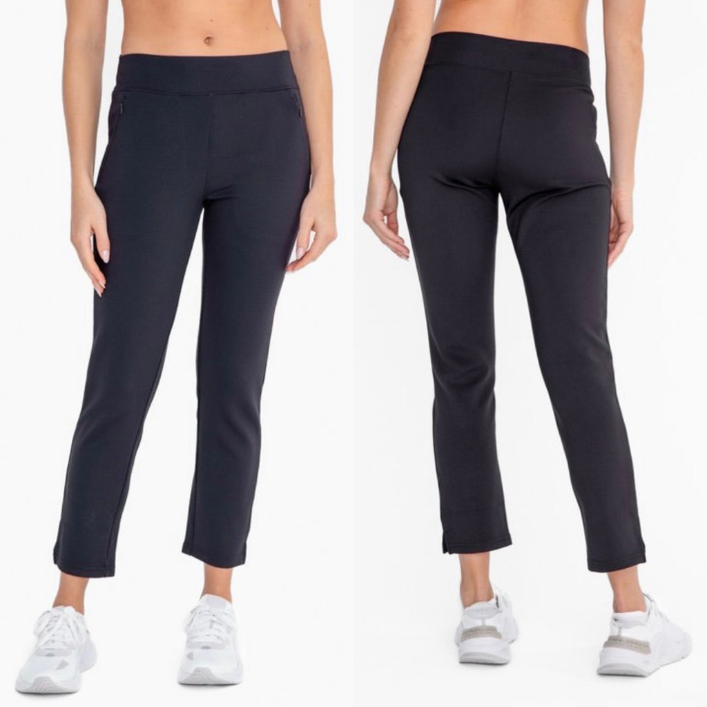 Black Cropped Athleisure Pants