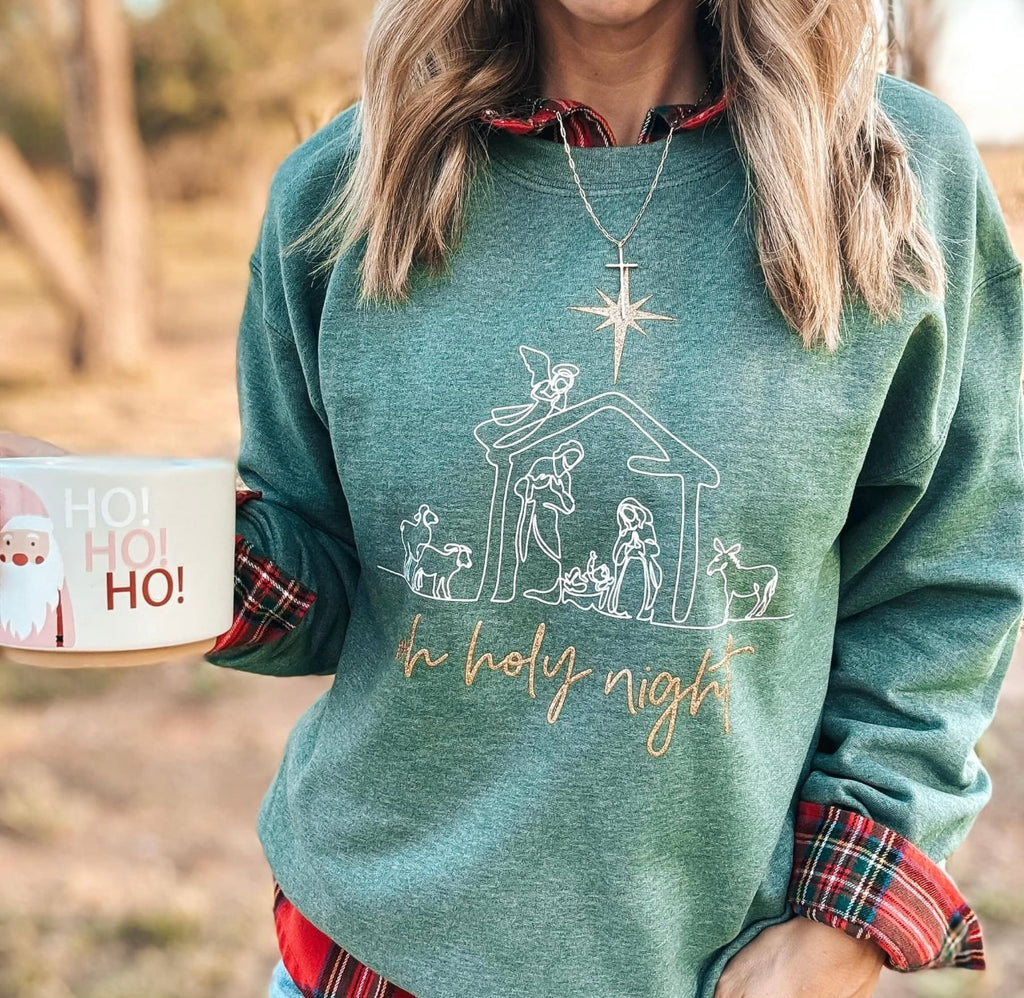 Oh Holy Night Nativity Crewneck