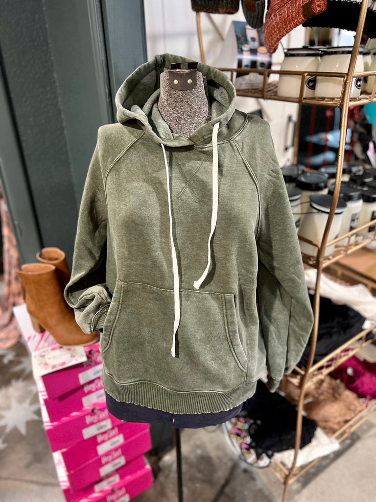 Cozy Olive Hoodie Pullover