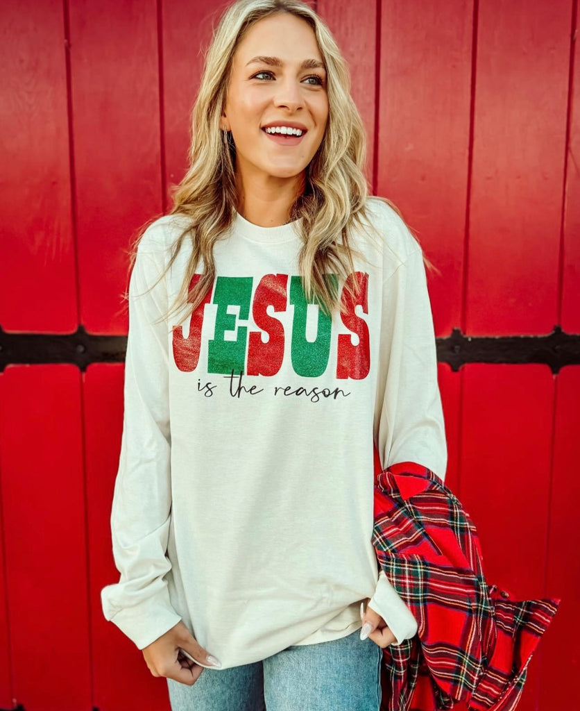 Glitter Jesus is the Reason Long Sleeve Tee