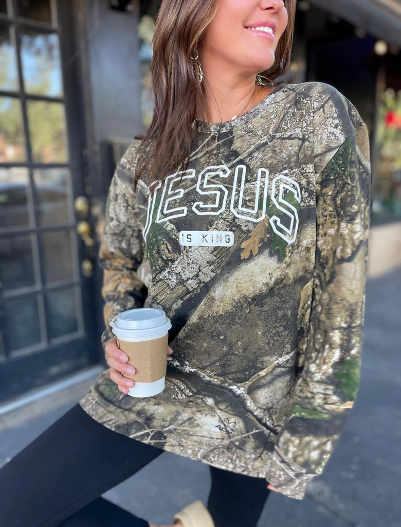 Camo Long Sleeve “Jesus is King”