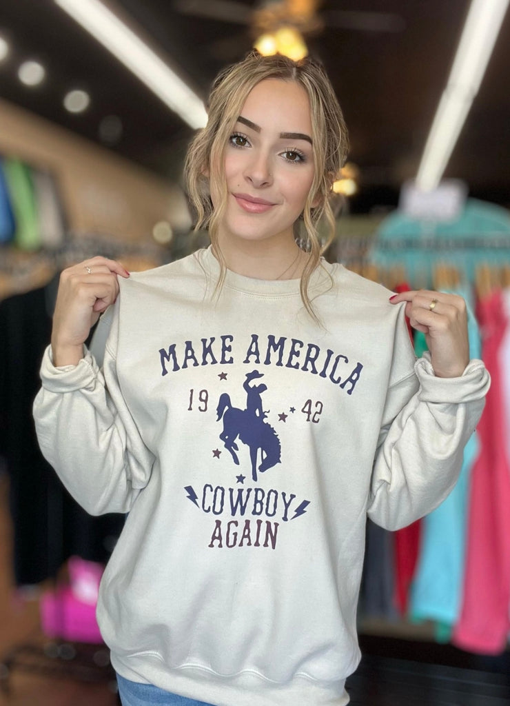 Make America Cowboy Again Sand Sweatshirt