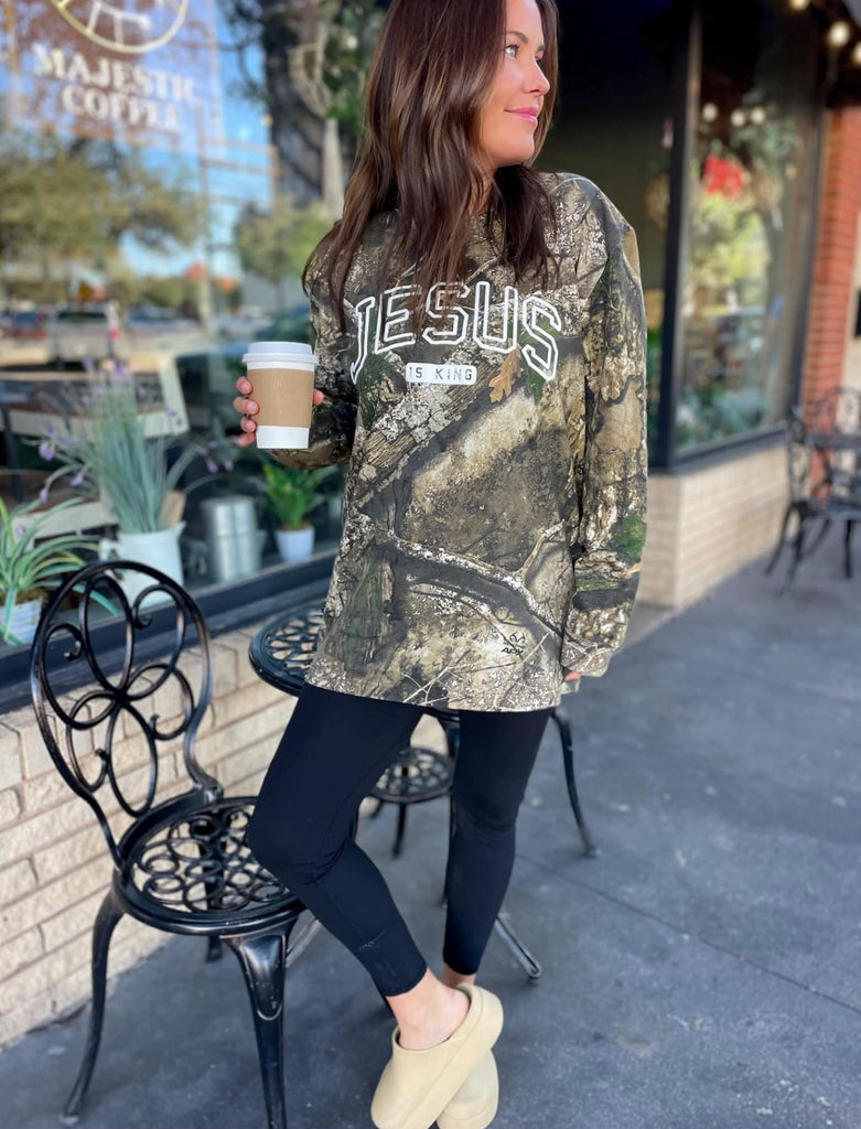 Camo Long Sleeve “Jesus is King”