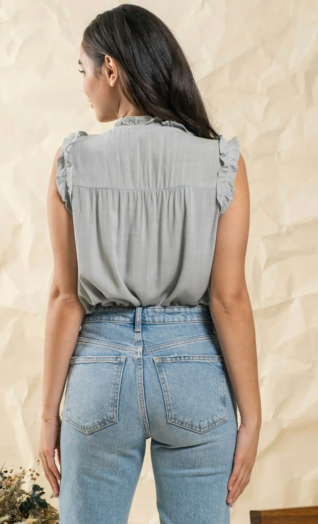 Dust Smocked Button Tank
