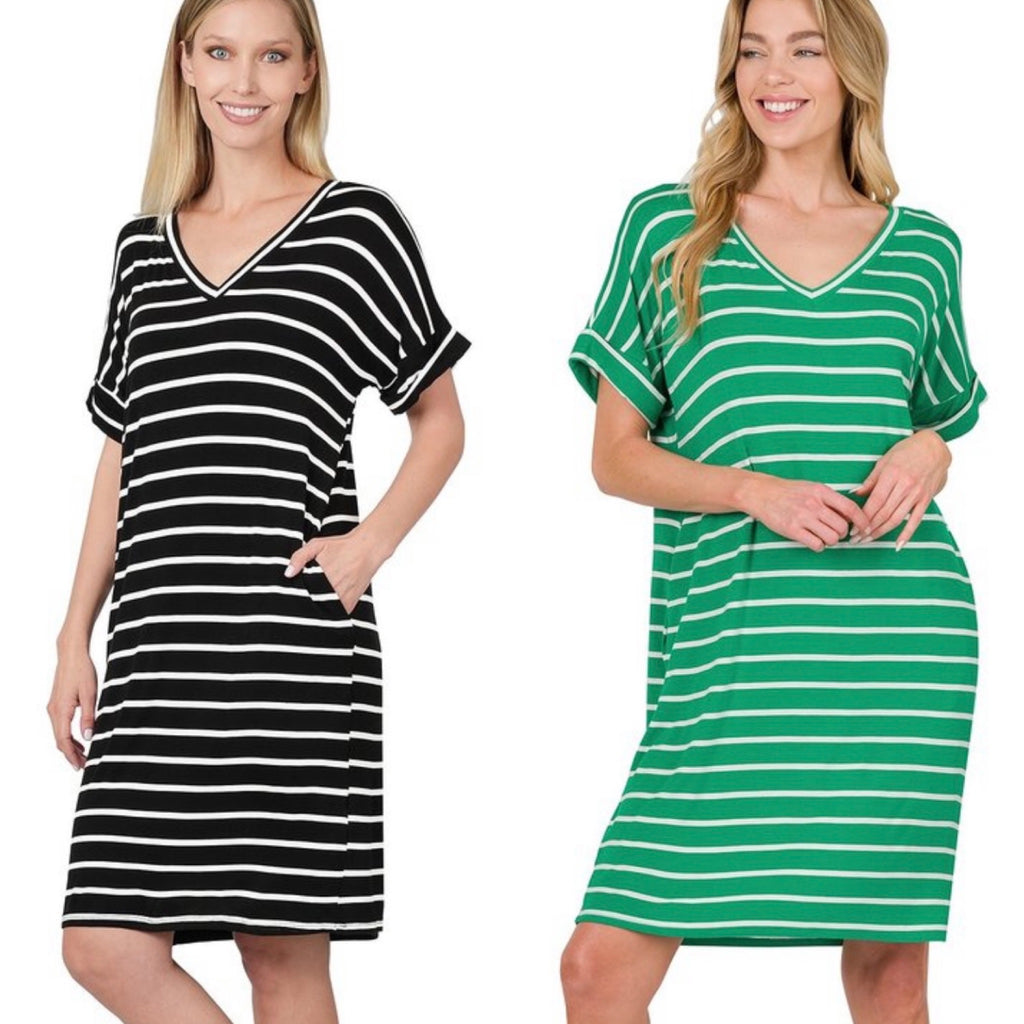 Striped T-Shirt Dresses