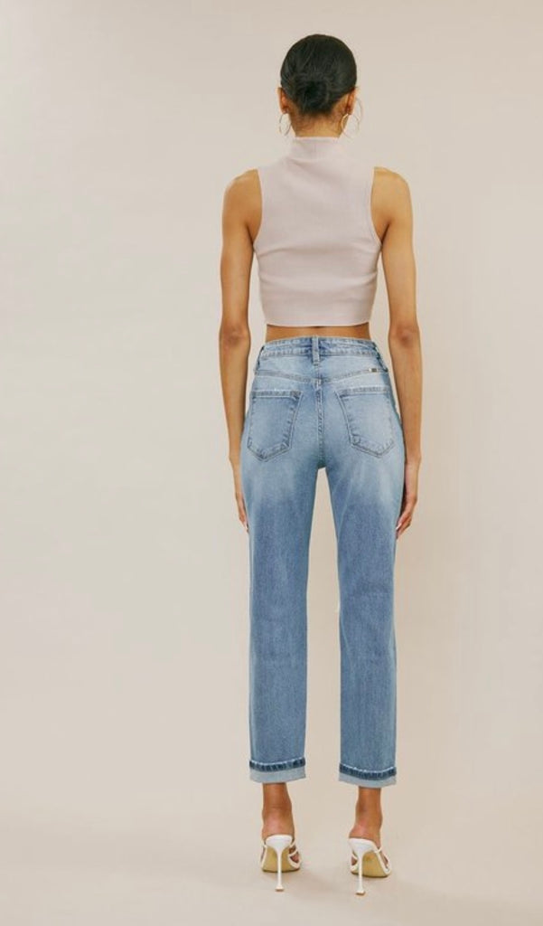 Kancan High Rise Button Fly Single Cuff Jeans