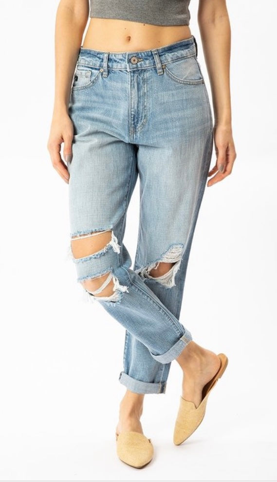 Kancan Distressed Mom Jeans