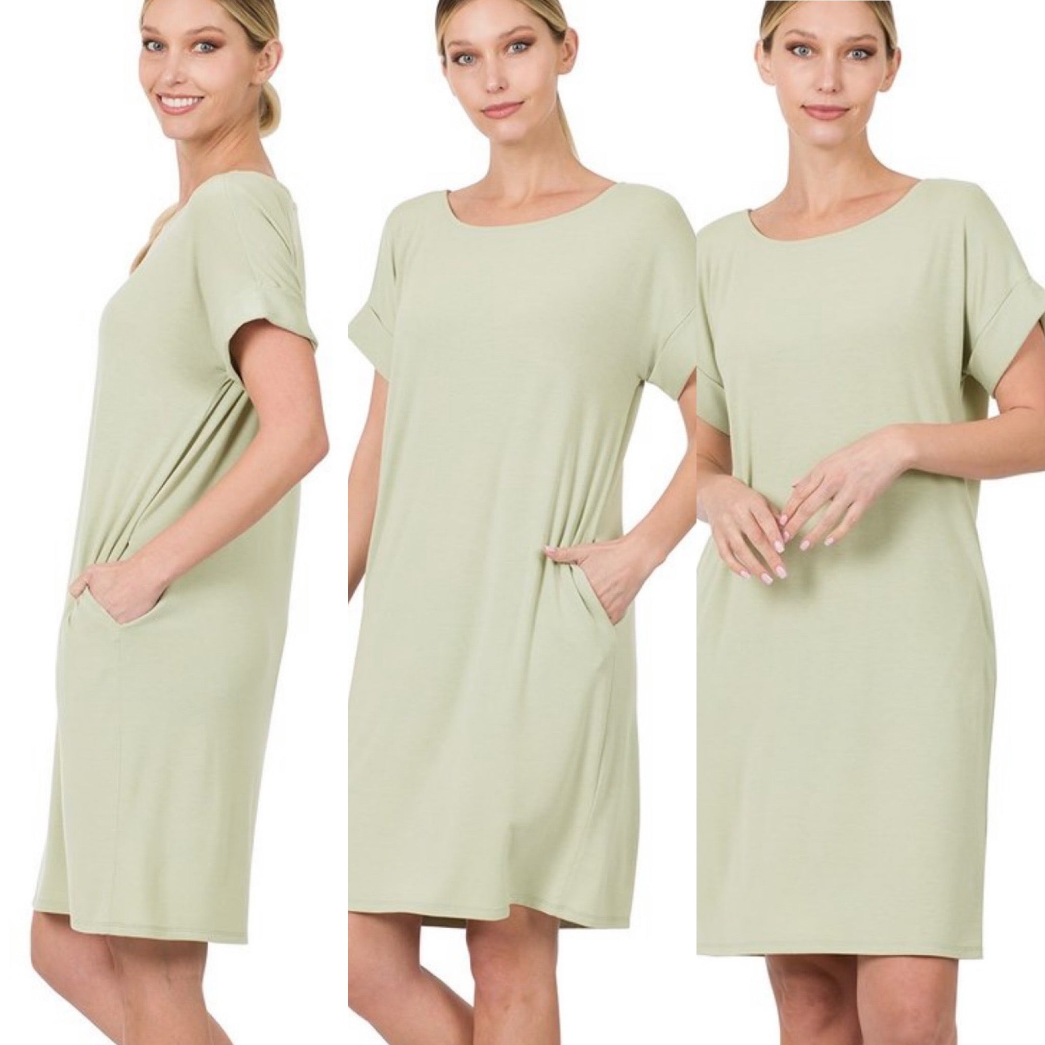 Light Sage T-Shirt Dress