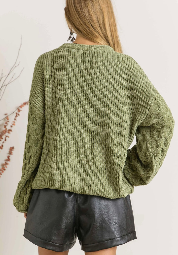 Olive Chenille Sweater
