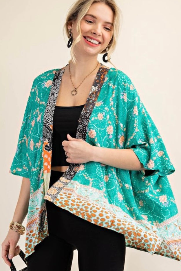 Green Multi Kimono