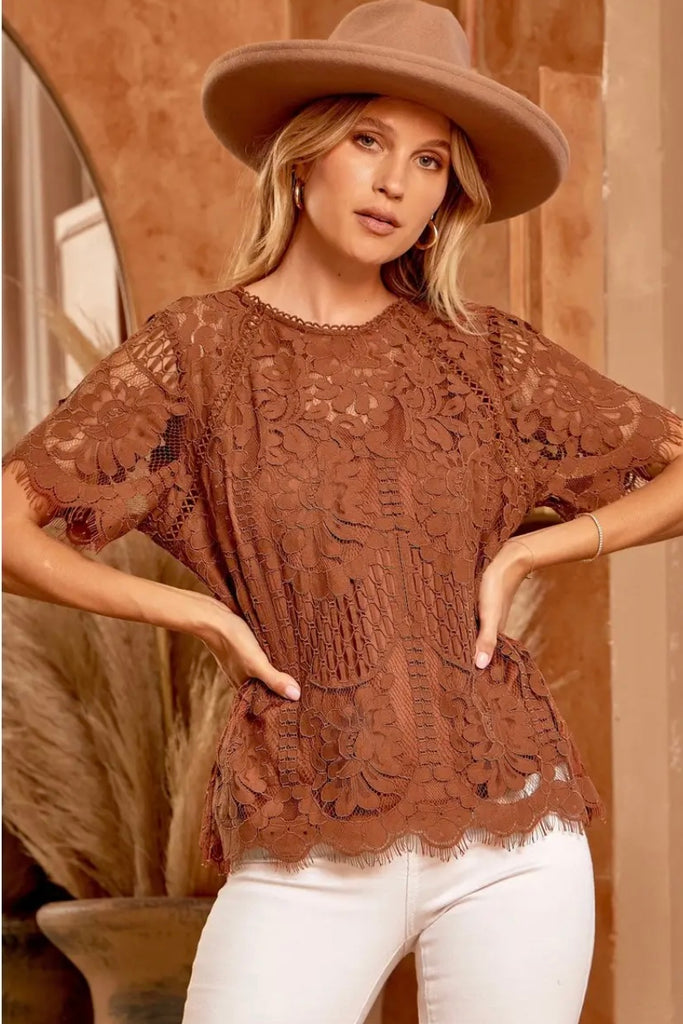 Cocoa Lace Top